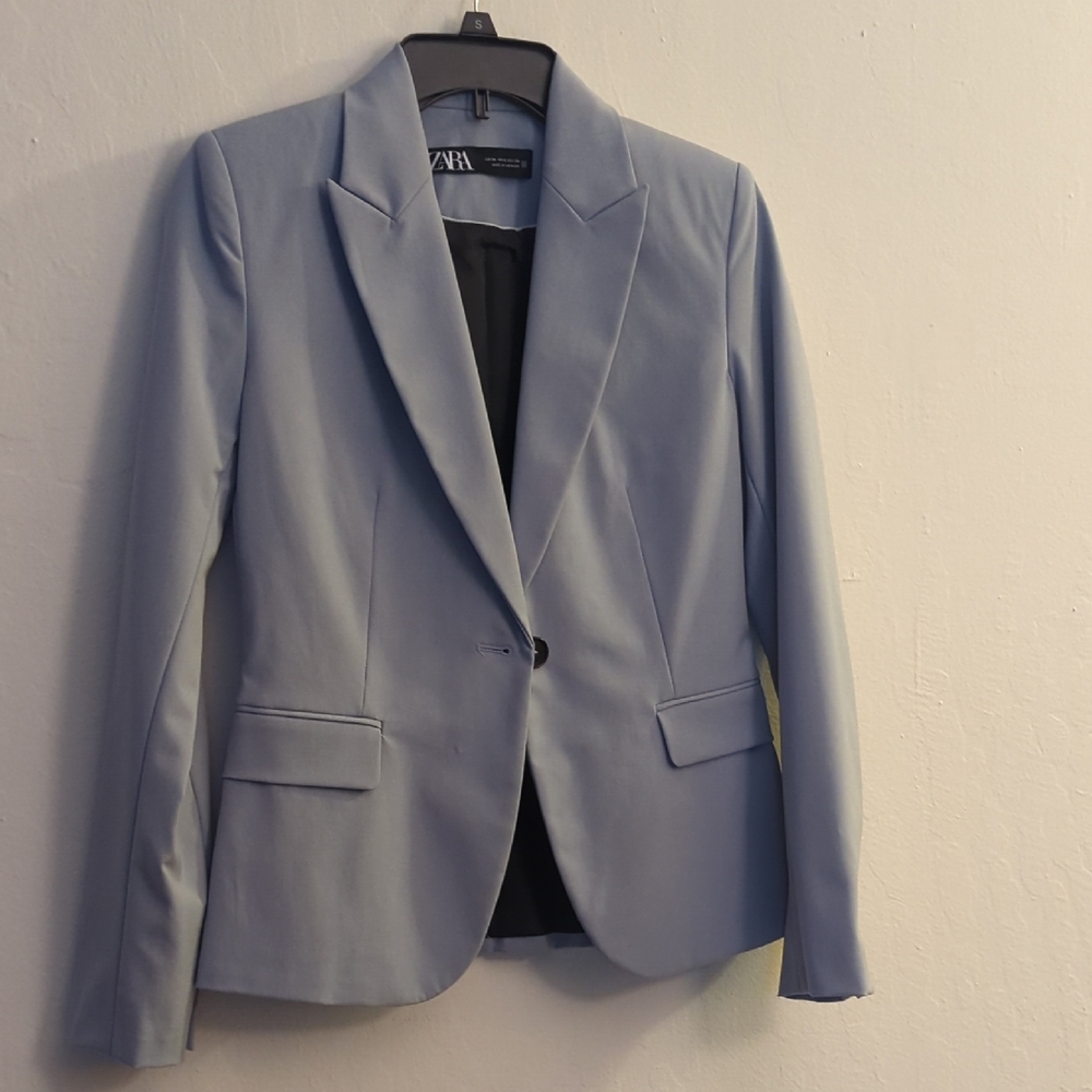 Zara Women's Soft Blue Suit Jacket
